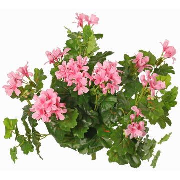 Artificial geranium MIA on a stick, light pink, 16"/40cm, Ø2"-3.1"/5-8cm