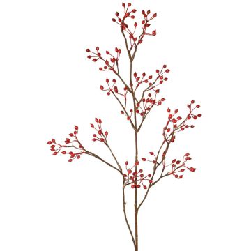 Decorative wild rose branch HIKERNO with rose hips, red, 3ft/100cm Decorative wild rose branch HIKERNO with rose hips, red, 3ft/100cm