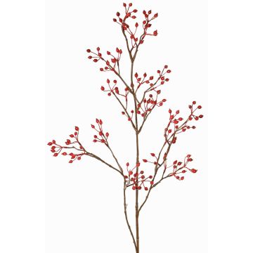 Decorative wild rose branch HIKERNO with rose hips, red, 3ft/100cm Decorative wild rose branch HIKERNO with rose hips, red, 3ft/100cm