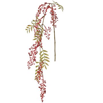 Artificial rowan branch JANNAH with berries, red, 4ft/120cm Artificial rowan branch JANNAH with berries, red, 4ft/120cm