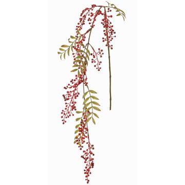 Artificial rowan branch JANNAH with berries, red, 4ft/120cm