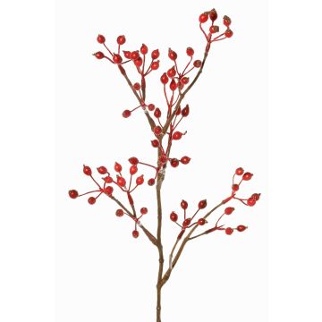 Decorative wild rose branch HIKERNO with rose hips, red, 24"/60cm Decorative wild rose branch HIKERNO with rose hips, red, 24"/60cm