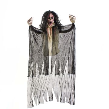 Halloween decoration: SKYLER ghost figure with movement and sound functions, LEDs, 95cm