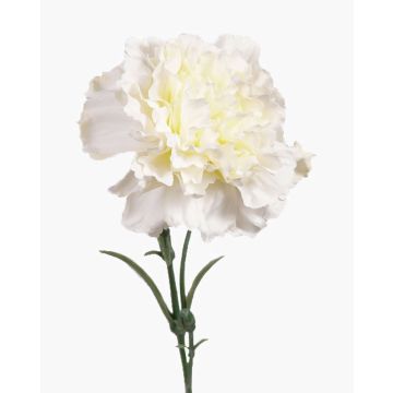 Artificial carnation VANERA, white, 24"/60cm, Ø3.1"/8cm