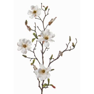 Artificial magnolia spray MARGA, white, 31"/80cm, Ø2.4"-3.1"/6-8cm