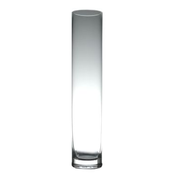 Cylindrical flower vase SANSA EARTH, transparent, 14"/35cm, Ø2.4"/6cm