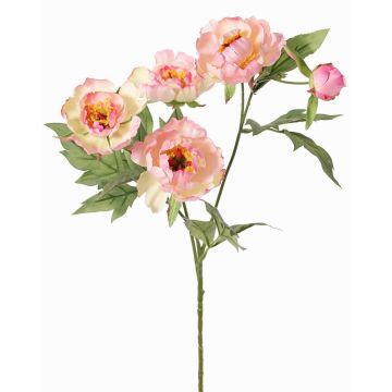 Artificial peony branch LARDUAN, Eco Collection, pink-white, 24"/60cm, Ø2.8"/7cm Artificial peony branch LARDUAN, Eco Collection, pink-white, 24"/60cm, Ø2.8"/7cm