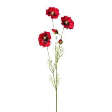 Artificial poppy branch TERNAS, red, 3ft/90cm Artificial poppy branch TERNAS, red, 3ft/90cm
