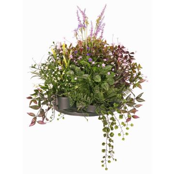 Artificial flower arrangement: lavender, impatiens (DANFIR), mint, clover, fern, white-purple-green, 20"/50cm, Ø13"/32cm Artificial flower arrangement: lavender, impatiens (DANFIR), mint, clover, fern, white-purple-green, 20"/50cm, Ø13"/32cm