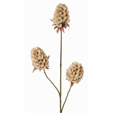 Artificial carnation branch MARDUEN, beige, 30"/75cm, Ø2"/5cm