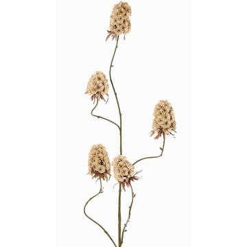 Artificial carnation branch MARDUEN, beige, 4ft/115cm, Ø2"/5cm
