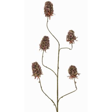 Artificial carnation branch MARDUEN, green-pink, 4ft/115cm, Ø2"/5cm