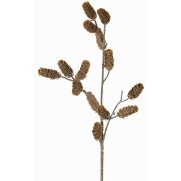 Decorative fir branch LONGIH with cones, brown-white, 30"/75cm Decorative fir branch LONGIH with cones, brown-white, 30"/75cm