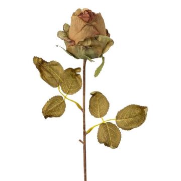 Artificial flower rose GROLK, dry look, green-brown, 18"/45cm, Ø2.4"/6cm Artificial flower rose GROLK, dry look, green-brown, 18"/45cm, Ø2.4"/6cm