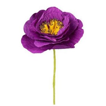 Decorative flower Ranunculus PINERY made of paper, violet, 14"/35cm Decorative flower Ranunculus PINERY made of paper, violet, 14"/35cm