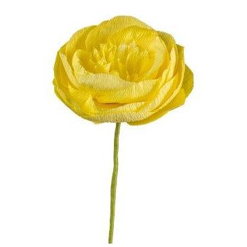 Decorative flower Ranunculus PINERY made of paper, yellow, 18"/45cm Decorative flower Ranunculus PINERY made of paper, yellow, 18"/45cm