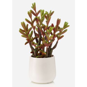 Artificial succulent Sedum reflexum NORSHO in decorative pot, green and red, 11"/27cm