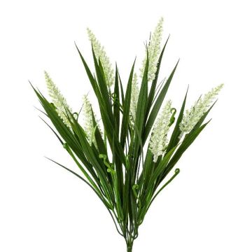 Fake grass Pennisetum WANTI, on spike, panicles, white, 22"/55cm