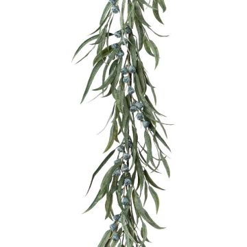 Artificial eucalyptus garland GROFIN, fruits, grey-green, 6ft/190cm
