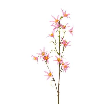 Decorative branch of Tweedia solanoides ZORHIL, metallic pink, 30"/75cm