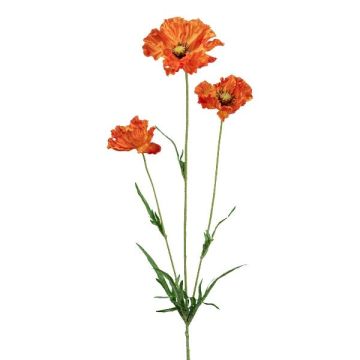Artificial poppy branch IGNIS, orange, 28"/70cm