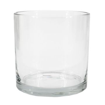 Cylindrical lantern glass SANSA OCEAN, recycled, transparent, 4.7"/12cm, Ø4.7"/12cm