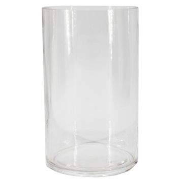 Cylindrical vase made of glass SANSA OCEAN, recycled, clear, 8"/20cm, Ø4.7"/12cm