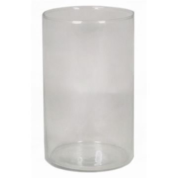 Cylindrical vase made of glass SANYA OCEAN, recycled, clear, 8"/20cm, Ø4.7"/12cm