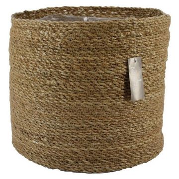 Flower basket AMPARO, seagrass, beige, 12"/30cm, Ø13"/32cm Flower basket AMPARO, seagrass, beige, 12"/30cm, Ø13"/32cm