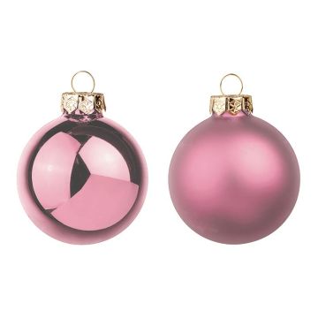 Christmas tree bauble CLARIBELLE, mat-gloss, 15 pieces, dusky pink, Ø3.1"/8cm Christmas tree bauble CLARIBELLE, mat-gloss, 15 pieces, dusky pink, Ø3.1"/8cm