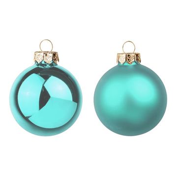 Christmas tree bauble CLARIBELLE, mat-gloss, 30 pieces, light blue, Ø2.4"/6cm Christmas tree bauble CLARIBELLE, mat-gloss, 30 pieces, light blue, Ø2.4"/6cm