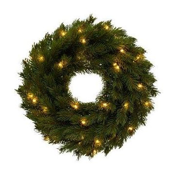 Artificial fir wreath JOTRA, LEDs, battery, crossdoor, green, Ø16"/40cm Artificial fir wreath JOTRA, LEDs, battery, crossdoor, green, Ø16"/40cm