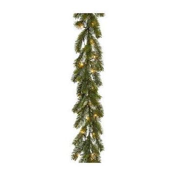 Artificial fir garland WATEM, LEDs, crossdoor, battery compartment, 6ft/185cm