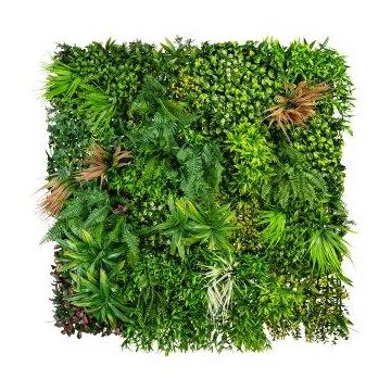 Artificial mat / hedge LEILAI, flowers, crossdoor, green-white-red, 3ftx3ft/100x100cm