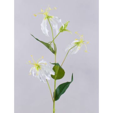 Artificial Gloriosa flower MAFIRNA, white-green, 31"/80cm Artificial Gloriosa flower MAFIRNA, white-green, 31"/80cm