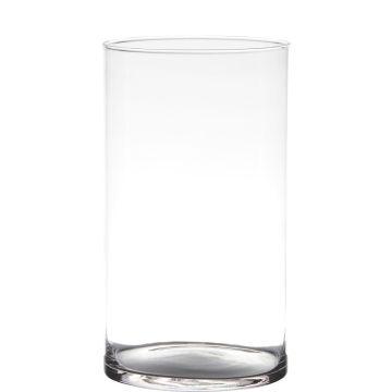 Cylindrical glass vase SANYA EARTH, clear, 21cm, Ø14cm