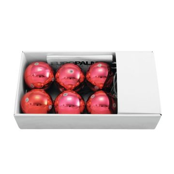 Christmas tree ball ESTRELLA with LED, 6 pcs, shiny red, Ø2.4"/6cm Christmas tree ball ESTRELLA with LED, 6 pcs, shiny red, Ø2.4"/6cm