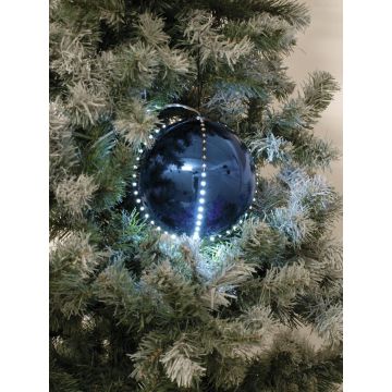 Christmas tree ball LUVELIA with LED, 5 pcs, shiny dark blue, Ø3.1"/8cm Christmas tree ball LUVELIA with LED, 5 pcs, shiny dark blue, Ø3.1"/8cm