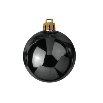 Christmas tree ball TEODORA, 6 pcs, shiny black, Ø2.8"/7cm Christmas tree ball TEODORA, 6 pcs, shiny black, Ø2.8"/7cm