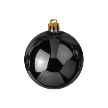 Christmas tree ball TEODORA, 4 pcs, shiny black, Ø4"/10cm Christmas tree ball TEODORA, 4 pcs, shiny black, Ø4"/10cm