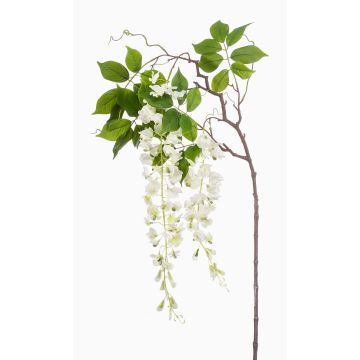 Artificial wisteria branch NISSRINE with flowers, white, 145cm