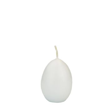 Easter egg candles LEONITA, white, 6cm, 4.5cm, 7h – Made in Germany