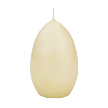 Egg-shaped candles, Easter LEONITA, cream, 12cm, 8cm, 40h – Made in Germany