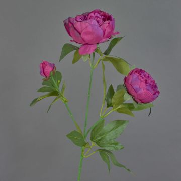 Artificial peony branch MEIRU, dark purple, 28"/70cm Artificial peony branch MEIRU, dark purple, 28"/70cm