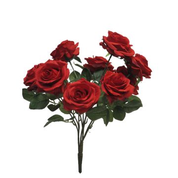 Fake rose bush KAILIN on spike, red, 16"/40cm Fake rose bush KAILIN on spike, red, 16"/40cm