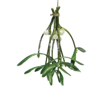 Decorative white berry mistletoe bunch NUORAN, frozen, fruits, green, 6"/15cm Decorative white berry mistletoe bunch NUORAN, frozen, fruits, green, 6"/15cm