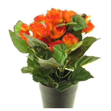 Artificial begonia HETIAN, orange, 10"/25cm Artificial begonia HETIAN, orange, 10"/25cm