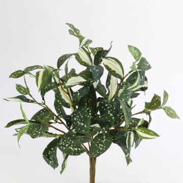 Artificial Cordyline TAKARA, on spike, green-white, 14"/35cm