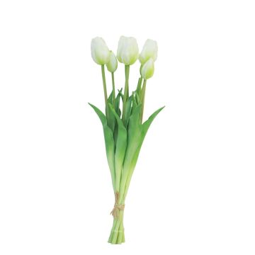 Artificial tulip bouquet LONA, white, 18"/45cm, Ø6"/15cm