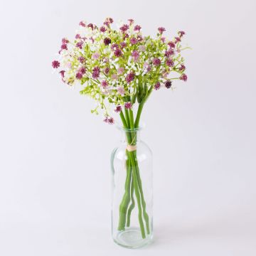 Artificial gypsophila bouquet CECILIA, fuchsia, purple, 12"/30cm, Ø6.7"/17cm
